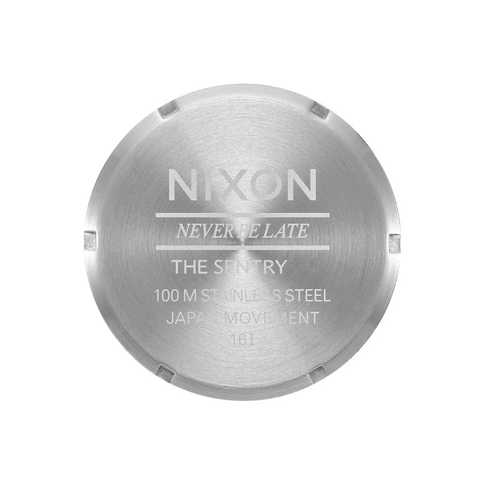 Nixon Sentry A356-5246-00 Men's Silver Stainless Steel Analog Dial Watch GBO2938